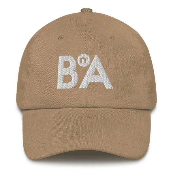 White BnA Lettering, Dad hat 1