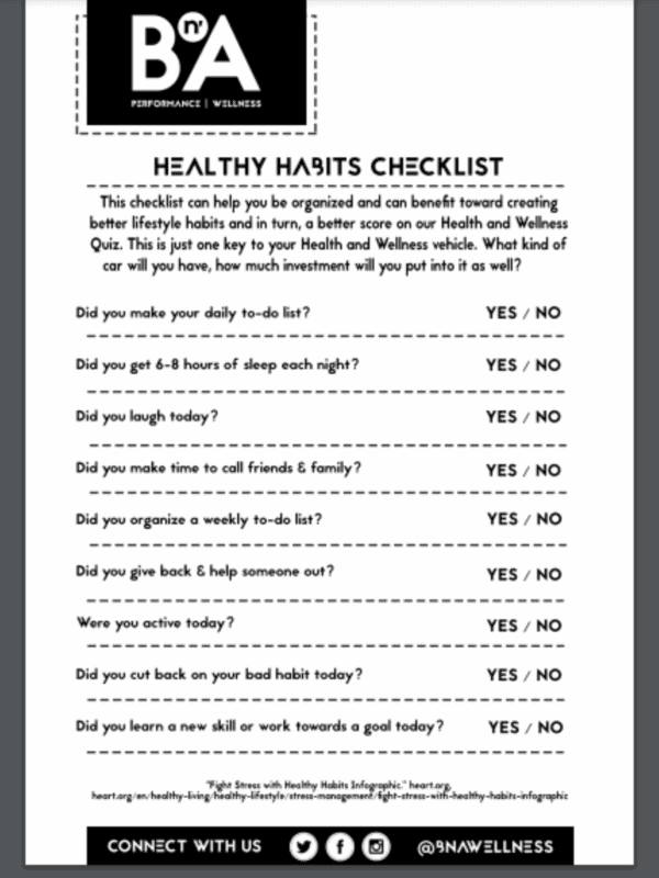 Listing your Daily Healthy Habits!